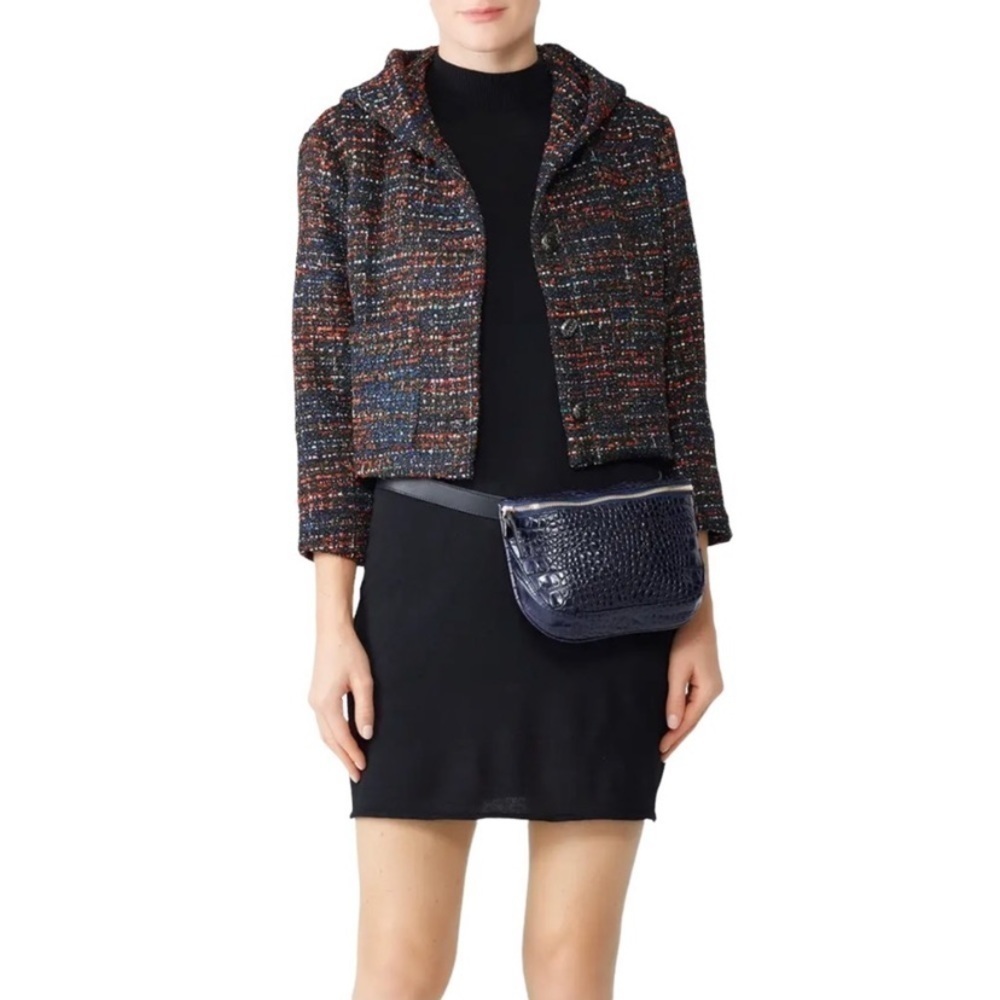 Line & Dot Anya Metallic Tweed Hoddie Jacket Sz S
